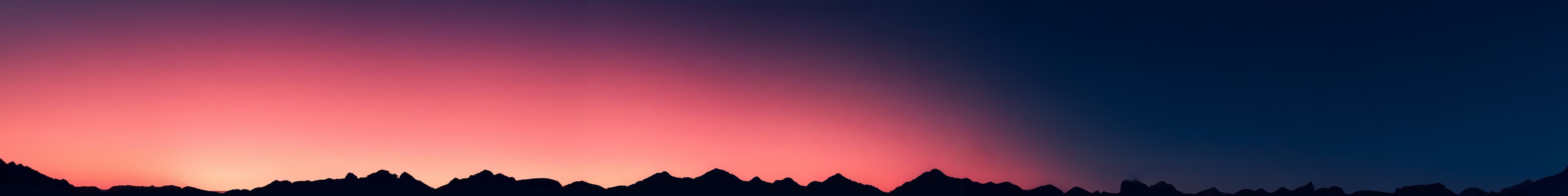Mountain silhouette in the evenings